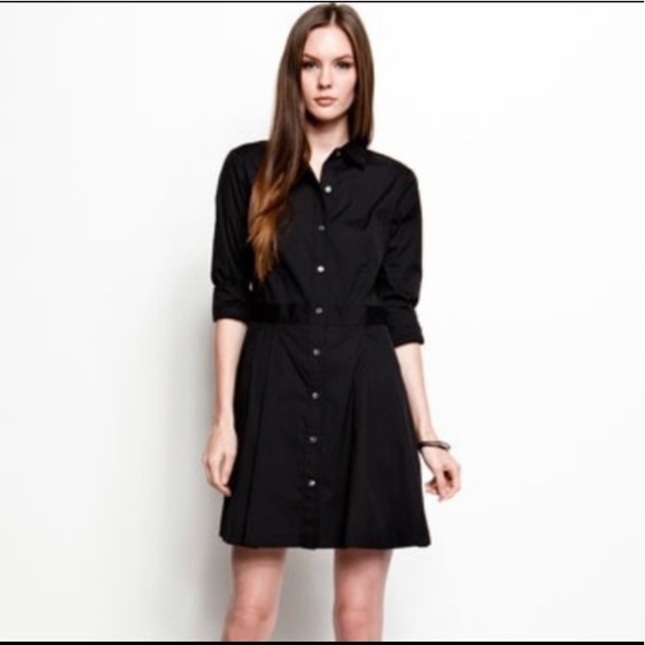 Theory | Dresses | Theory Silvana Sheets Button Down Long Sleeve Shirt  Dress Black Cotton Size | Poshmark
